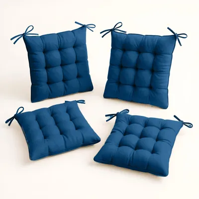Image de Lot de 4 Galettes de chaise 40 x 40 cm - Bleu petrole