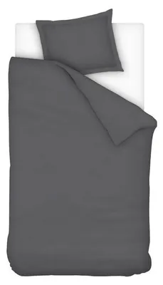 Image de Housse de couette en satin de coton - Anthracite - 140x220 cm