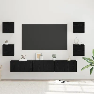 Produktbild von Maison Exclusive - TV-Schrankset 7 pcs Schwarz Eichen-Optik Holzwerkstoff