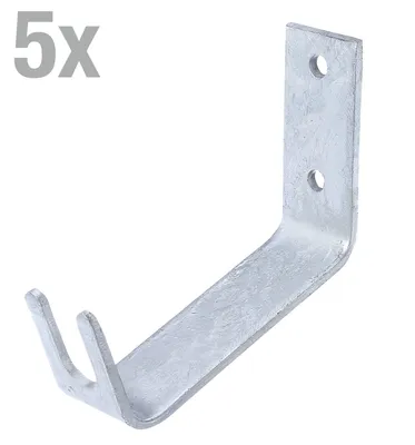 Image de Support mural pour vélo Alberts 855789, galvanisé à chaud, avec équerres, lot de 5