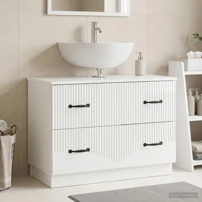 Obrázok produktu pre Maison Exclusive – Skrinka pod umývadlo HOORN, vysoký lesk, biela, 82 x 41 x 56 cm