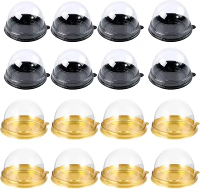 Produktbild von 200 Stücke Wiederverwendbar Cupcake Box Muffin Schachtel Kuchenbehälter Kuchenbox Mondkuchen Verpackung für Patisserie Torten Dessert Süßigkeiten Brot Kuchen Container