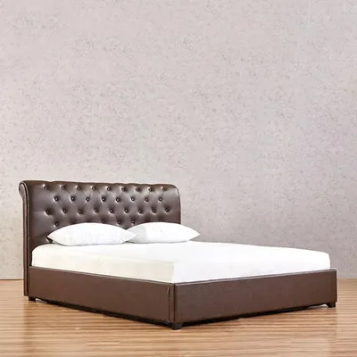 Image de Lit de chambre classique 180x 200 cm Cuir synthétique Chesterfield Hôtel Lits