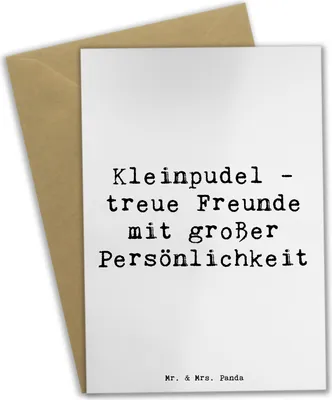 Produktbild von Mr. & Mrs. Panda Grußkarte Spruch Kleinpudel Freunde - Weiß - Geschenk, intelligente Hunde, weihnachtskarten, Hunderassen Charakter, einladungskarten, liebevolles Wesen