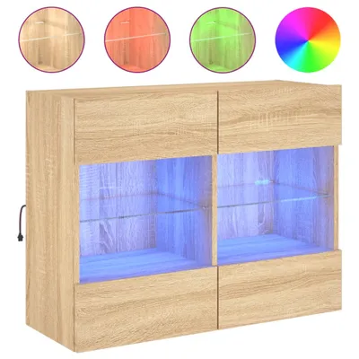 Immagine prodotto di Parete TV con luci LED Rovere Sonoma 78,5x30x60,5 cm