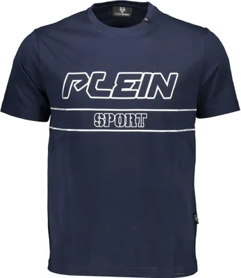 Produktbild von Stylishes Herren T-Shirt Blau mit Print und Kontrastdetails
