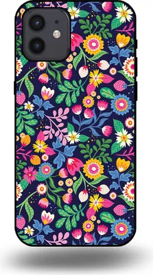 Produktbild von Smartphonica Handytasche passend für iPhone 12/12 Pro mit Blumendruck - TPU Back Cover Case Blumendesign