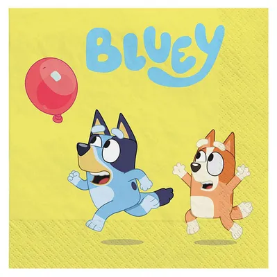 Immagine prodotto di Tovaglioli Bluey Articoli su licenza 16 pezzi gialli 33 x 33 cm -