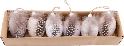 Produktbild von TrendLine Deko Ostereier 4,6 cm natur weiß 6 Stück