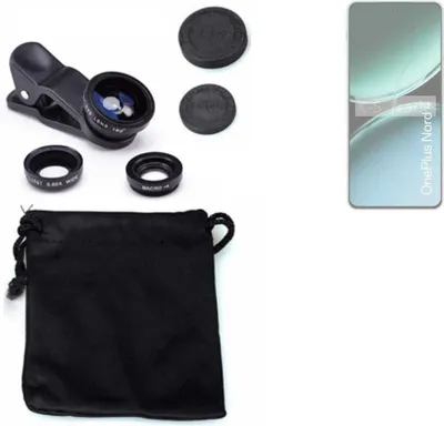 Produktbild von K-S-Trade Smartphone Kamera Linsen Set Kompatibel mit OnePlus Nord 4 3in1 Clip-On Kamera Adapter Macro Weitwinkel FishEye Fischauge Objektiv Linse