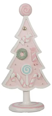 Image de Clayre & Eef Décoration de Noël Sapin de Noël 25 cm Rose Polyrésine