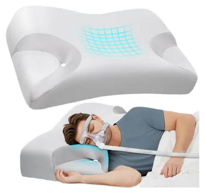 Produktbild von STUNQ® CPAP-Kissen für Schlafapnoe – Orthopädisches Nackenstützkissen aus Memory-Schaum, ergonomisches Seitenschläferkissen gegen