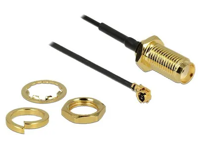 Image de DELOCK Câble HF I-PEX -> SMA St/Bu 0.10m à encastrer