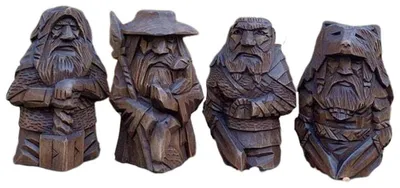 Viking-Statue aus Harz, Ornament, 5x6x10 cm, hellbraun