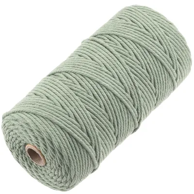 Imagen del producto de Cuerda de algodón para macramé - 3 mm x 150 m - Color verde guisante