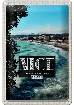 Produktbild von Blechschild Reise 20x30cm Nice Alpes-Maritimes France Urlaubsort