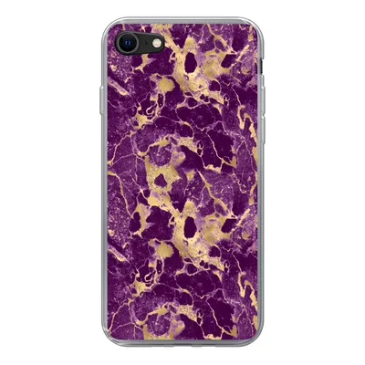 Produktbild von MuchoWow® Handyhülle Schutzhülle Hülle für iPhone SE 2022 Gold - Luxus - Marmor - Muster Silikon Softcase Handy Hülle - Schutzhülle