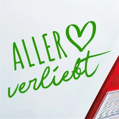 Produktbild von Auto Aufkleber Aller verliebt Herz Fluss Wasser Water Liebe Car 19x10 cm Hellgrün Sticker Heckscheibenaufkleber