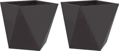 Image de vidaXL Bac à plantes 2 pcs noir 50 x 50 x 50 cm acier
