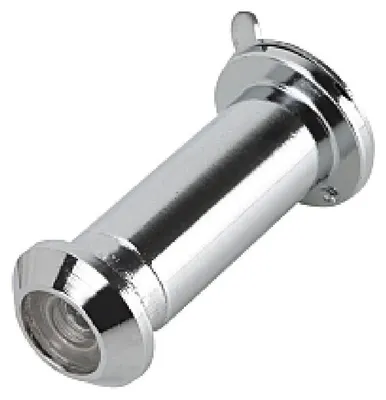 Imagen del producto de Mirilla de 12 mm de diámetro, compatible con puertas de hasta 57 mm de grosor, fabricada en latón y con acabado cromado