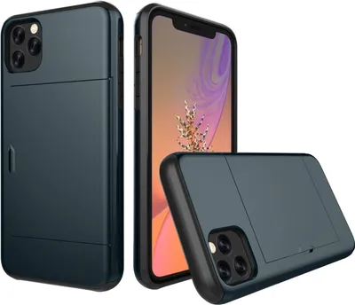 Produktbild von Schutzhülle für Apple iPhone 11 Pro 2019 5.8 Zoll mit Kartenfach Case Tasche Stoßfest Blau