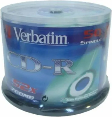 Immagine prodotto di Supporto di memorizzazione CD-R Mandrino Verbatim 50x
