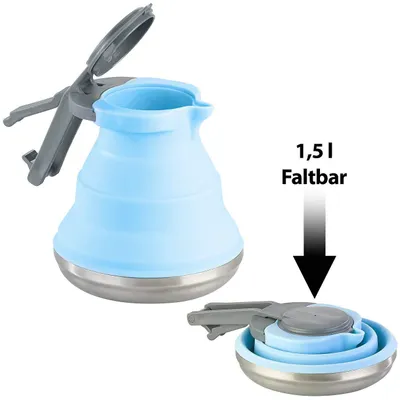 Image de Bouilloire pliable en silicone et acier inoxydable - 1,5 L