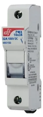 Imagen del producto de Soporte para fusible, montaje en riel DIN, fusible de 10,3x38 mm, marca Df Electric, código de producto 485150