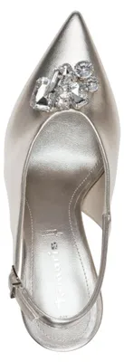 Produktbild von Tamaris Damen Slingpumps spitz mit Strass und Stiletto-Absatz 1-29604-46, Größe:36 EU, Farbe:Silber