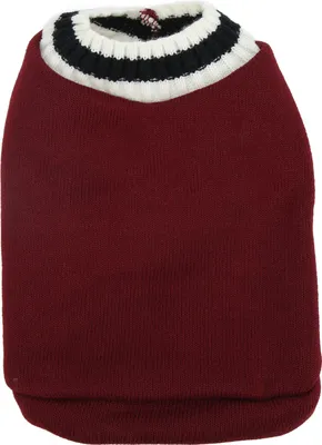Obrázek produktu pro Pletená vesta pro psy s výstřihem do V, univerzitní styl, pletená, na podzim a zimu, pro kočky, králíky, činčily, vínově červená, XL