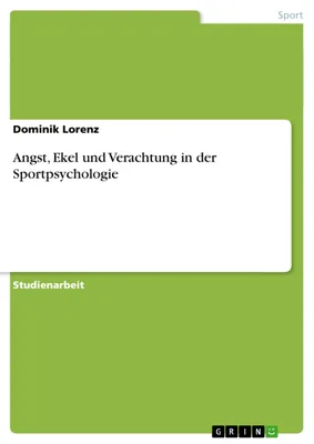 Produktbild von Angst, Ekel und Verachtung in der Sportpsychologie, Fachbuch
