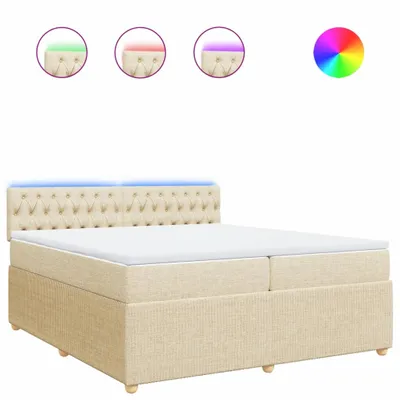 Produktbild von Boxspringbett mit Matratze Creme 200x200 cm Stoff