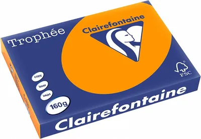 Produktbild von Clairefontaine Trophee Papier 1766C Orange 160g/m² DIN-A3 - 250 Blatt