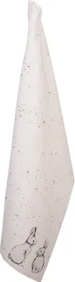 Produktbild von Clayre & Eef Geschirrtuch 50x70 cm Beige Grau Baumwolle Kaninchen