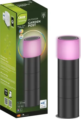 Produktbild von Calex Smart Outdoor LED Sockelleuchte, RGB-Farben & kalt- bis warmweiß Licht, dimmbar, wasserdicht, WLAN + Bluetooth Gateway App- & Sprachsteuerung