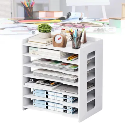 Image de Omgoods - Boîte de rangement A4 avec 7 compartiments pour l'organisation du bureau
