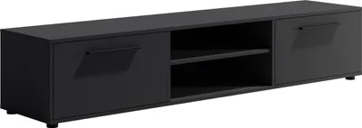 Produktbild von TV-Schrank MAXIONE MX-10 mit 2 Türen Fernsehschrank 190 cm TV-Lowboard Fernsehtisch Modern (Schwarz Matt)