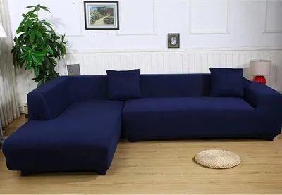 Produktbild von Stretch-Bankdeken, geribbeld, marineblauw, 190-230 cm, driezitsbanken