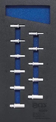 Produktbild von BGS 4059 1/3 Werkstattwageneinlage: Steckschlüsseleinsätze 6,3 (1/4), 6-kant, tief, 4-13 mm, 11-tlg.