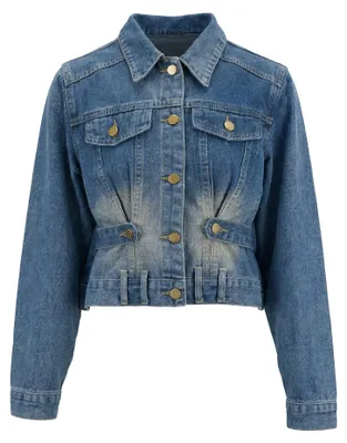 Produktbild von Damen Jacke blau Größe S reguläre Passform mit Knopfleiste