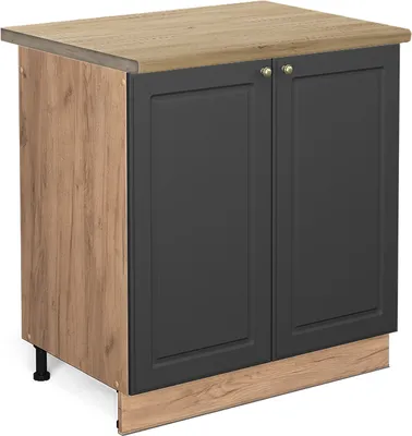 Produktbild von Spülenunterschrank Vicco Fame-Line Anthrazit-Gold 80 cm , AP Eiche, Model 47001