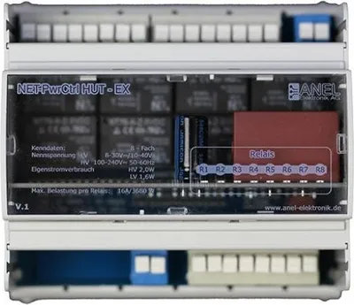 Produktbild von High Voltage Extender für Hutschiene, 8 Relais, Steckkontakte