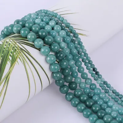 Image de Perles d'aigue-marine, diamètre 6 mm, environ 120 pièces, pour la création de bijoux