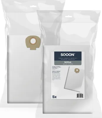 Produktbild von SQOON Staubsaugerbeutel 5 Stück + Filter für Kärcher Staubsauger WD4, WD5, WD6 | KFI 487 | Nilfisk, Makita, Bosch AdvancedVac 20