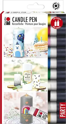 Produktbild von Marabu Kerzenmalfarbe "Candle Liner" 10er Set auf Wasserbasis