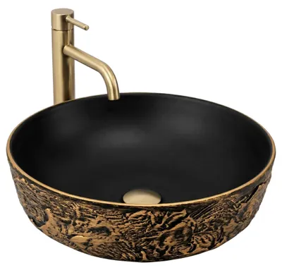Immagine prodotto di Lavabo Da Appoggio Rea Babilon Nero/Oro