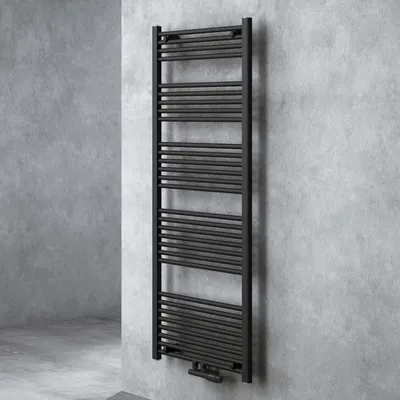 Image de doporro Radiateur de Salle de Bain Sèche-Serviette 160x60cm Radiateur Tubulaire Vertical Chauffage à Eau Chaude Gris-Noir