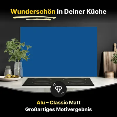 Produktbild von Spritzschutz Küchenrückwand aus Aluminiumverbund in Matt 125x40 cm - Verkehrsblau