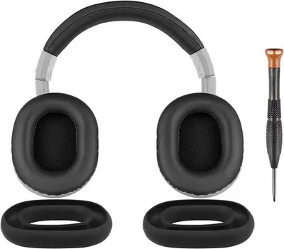 Productafbeelding van Vervangingskit voor oorkussens en hoofdband voor Audio Technica ATH M40, M40X - Comfortabele silicone oorkussens en hoofdbandkussen