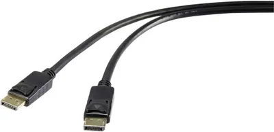Produktbild von Renkforce DisplayPort Anschlusskabel DisplayPort Stecker, DisplayPort Stecker 5.00 m Schwarz RF-5234036 vergoldete Stec